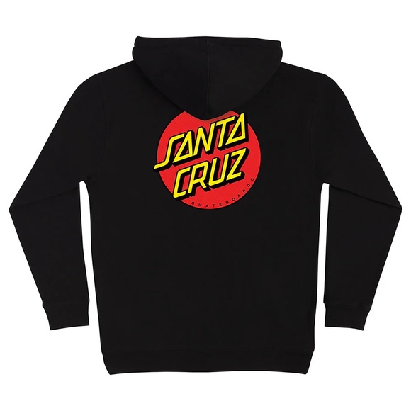 Santa Cruz Skateboards (XXL) Black Dot Logo Zip Up Oversized Hoodie- Red/Yellow - Picture 1 of 9
